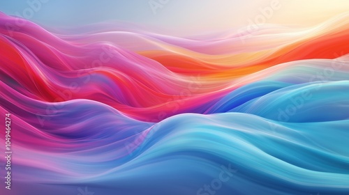 Color waves flowing dynamic motion energetic vibe modern art. AI generated