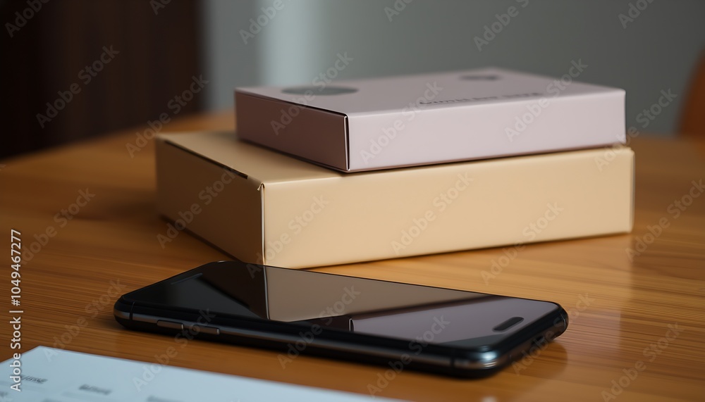 A Cell Phone Covered by a Box in Everyday Setting A Cell Phone Covered by a Box in Everyday Setting
