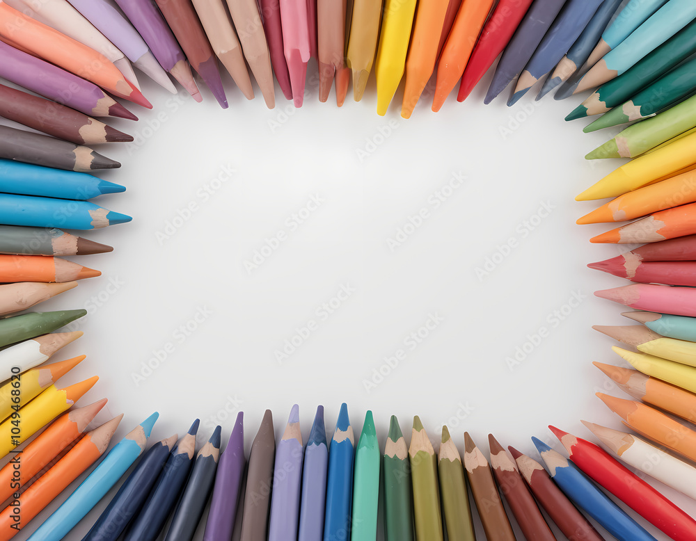 A Blank White Sheet of Paper With Colorful Pencils Around It A Blank White Sheet of Paper With Colorful Pencils Around It
