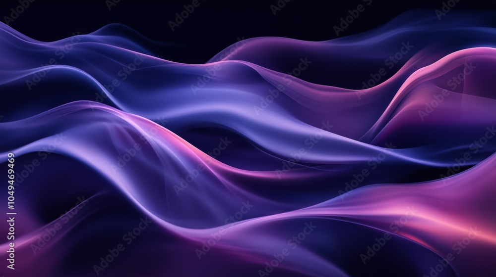 Fototapeta premium Colored smoke tendrils, dark void, soft curves, high vibrance, smooth flow, dreamlike. AI generated