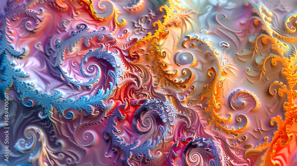 Abstract Fantasy Coral Formation with Elaborate Swirls Abstract Fantasy Coral Formation with Elaborate Swirls