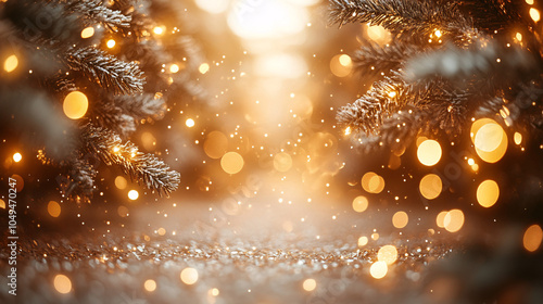 Abstract, warm-toned image featuring dreamy bokeh lights, perfect for festive invitations, holiday decor, or event promotions.