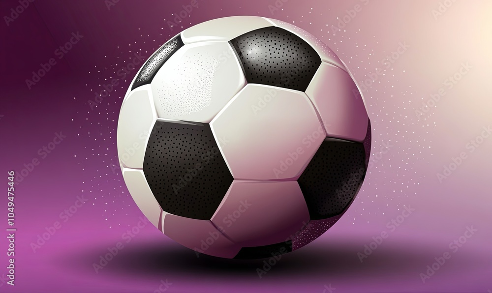 Fototapeta premium A classic black and white soccer ball on a gradient background.