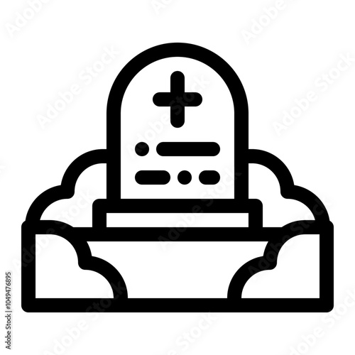 Cemetery icon. Memorial place, grave, tombstone. Vector illustration