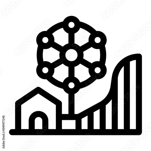 Amusement park icon. Mechanical games, entertainment, fun, recreational park. Vector illustration