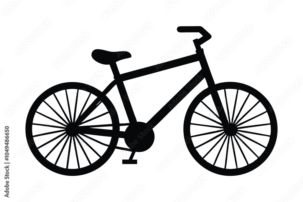 Fototapeta premium Electric Bicycle Vector Silhouette 