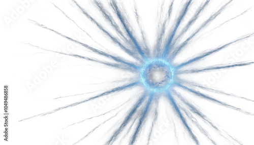High-Impact Electric Blue Energy Burst for Transparent Background