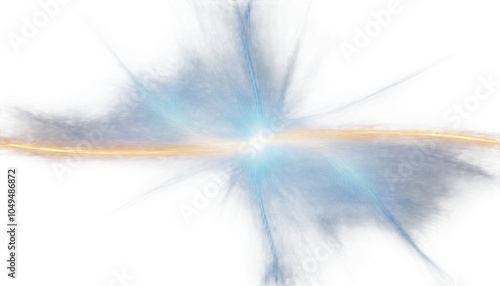 Vibrant Blue Electric Energy Splash Transparent  Background