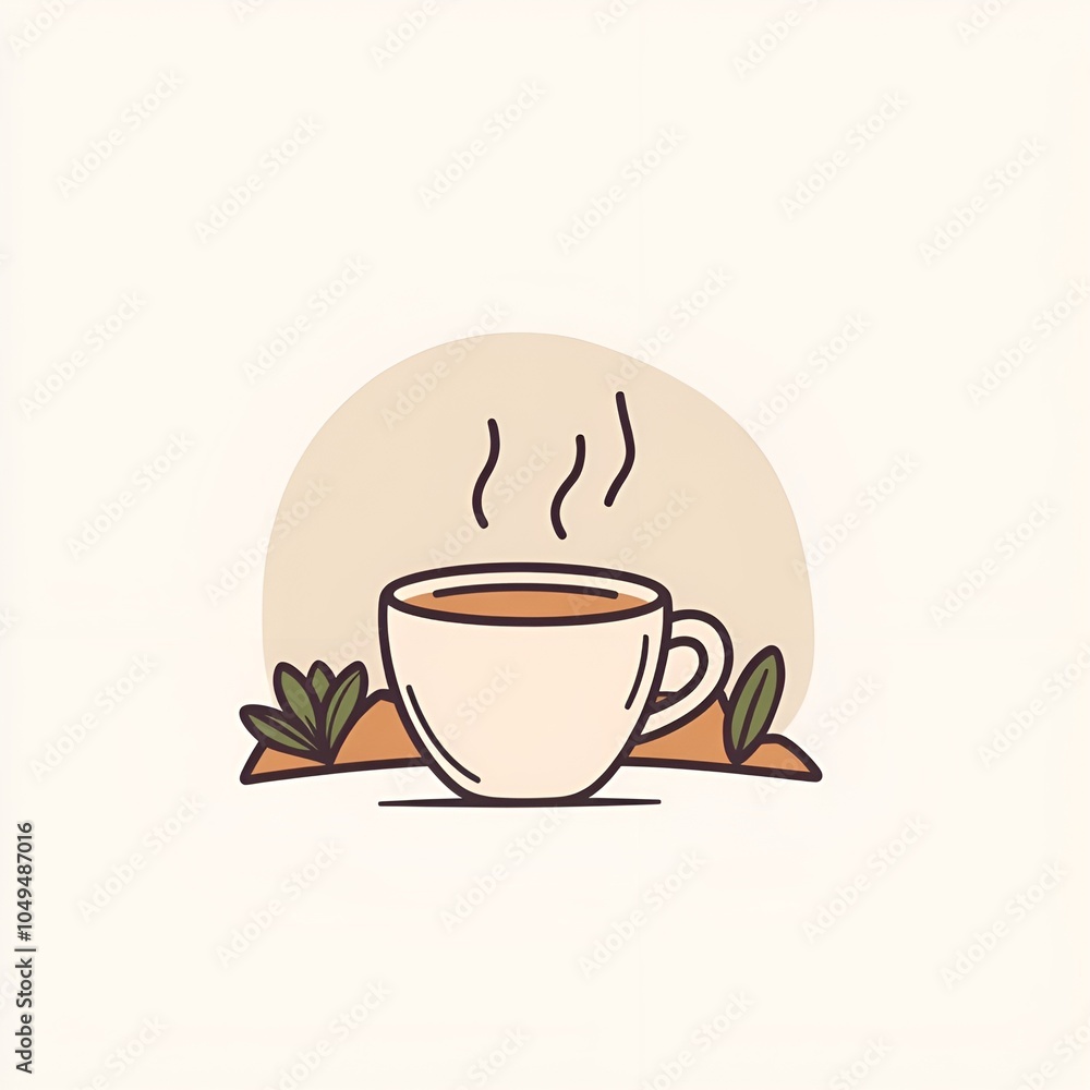 Obraz premium Modern Line-Art Coffee Cup