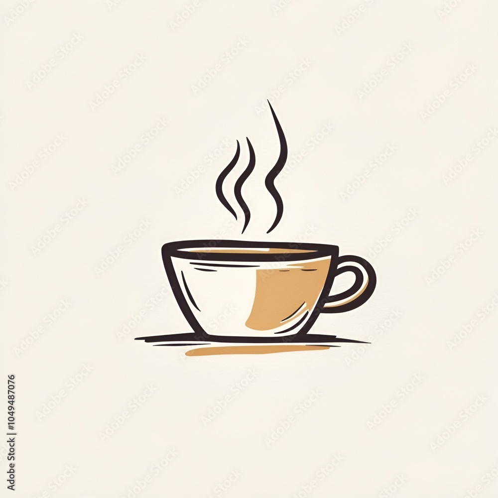 Fototapeta premium Modern Line-Art Coffee Cup