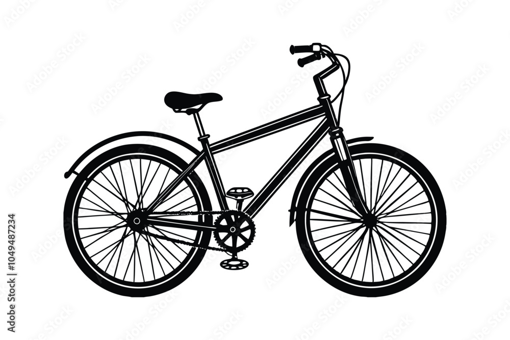 Fototapeta premium Electric Bicycle Vector Silhouette