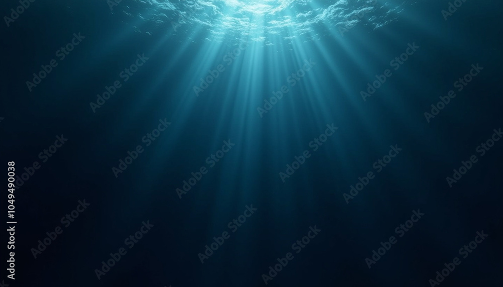 Fototapeta premium Deep sea background, dark navy with subtle hints of light piercing through, creating a mysterious underwater feel
