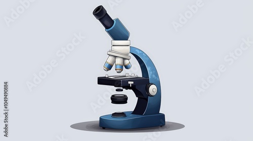 Microscope, white isolate background photo