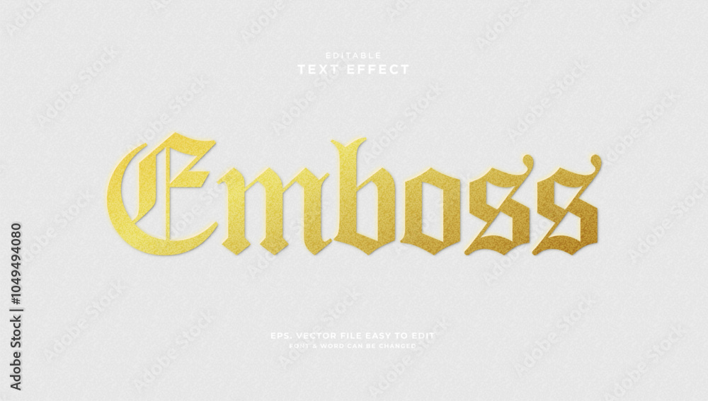 Photography Emboss text effect gold