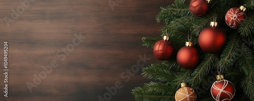 Christmas tree with dreidels hanging as ornaments, playful holiday mix photo