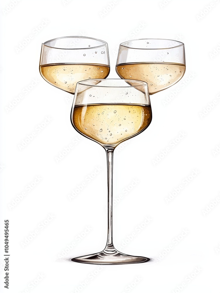 Three elegant champagne glasses filled with sparkling drink, perfect for celebrations and special occasions. Cheers! Three elegant champagne glasses filled with sparkling drink, perfect for celebrations and special occasions. Cheers!