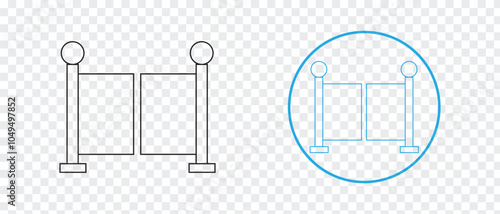 Professional and automatic gate line icon. vector illustration.