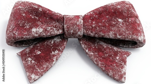 Explore the artistic beauty of a textured red bow tie design for fashion enthusiasts