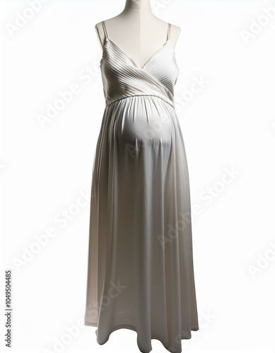 White maternity dress on a mannequin photo