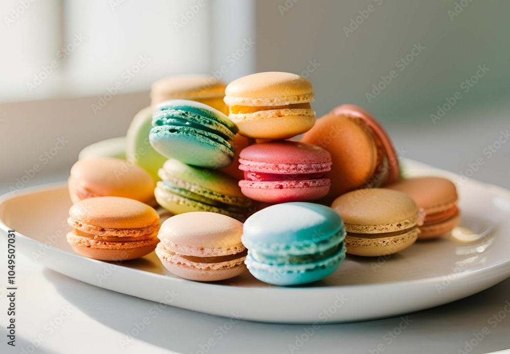 Fototapeta premium Many colorful and delicious macarons