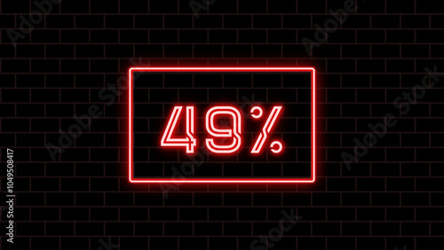 49% のネオン文字