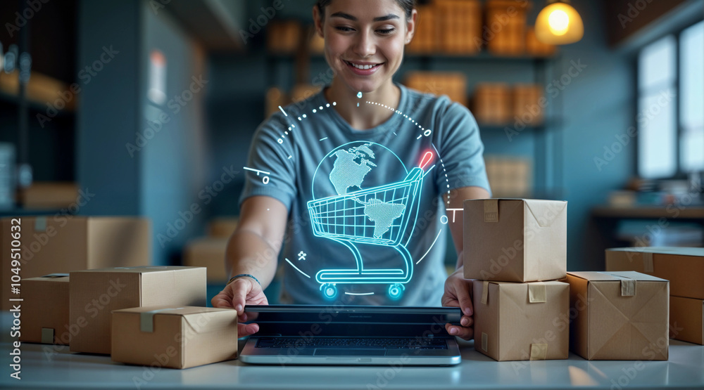Modern E-Commerce: Preparing Shipments With Virtual Cart Display Modern E-Commerce: Preparing Shipments With Virtual Cart Display