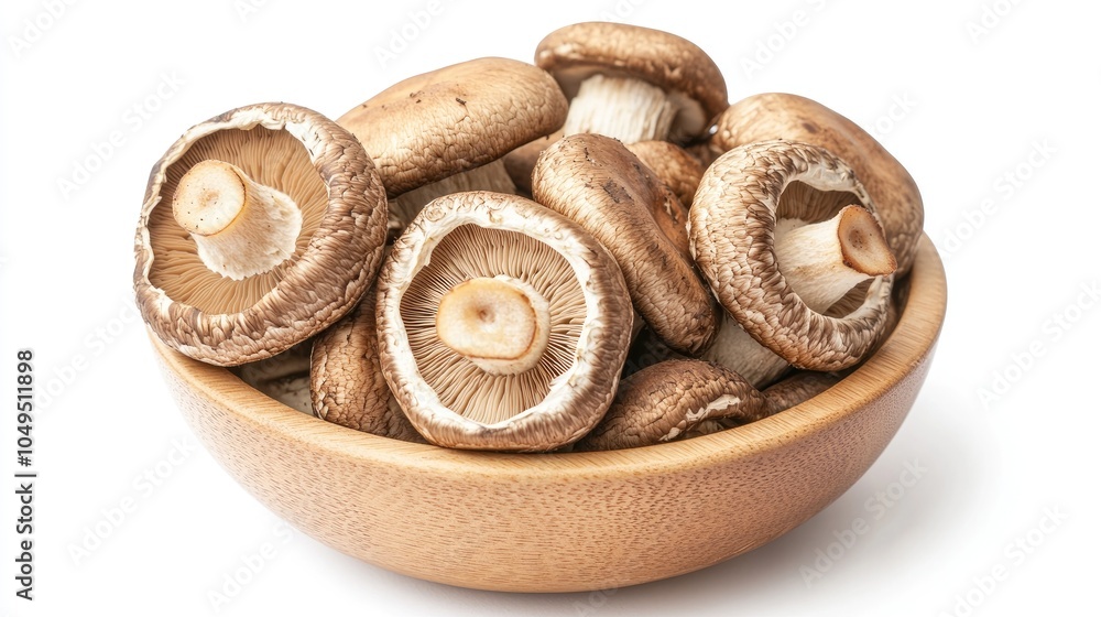 Beautifully Styled Dried Shiitake Mushrooms in Bowl Beautifully Styled Dried Shiitake Mushrooms in Bowl