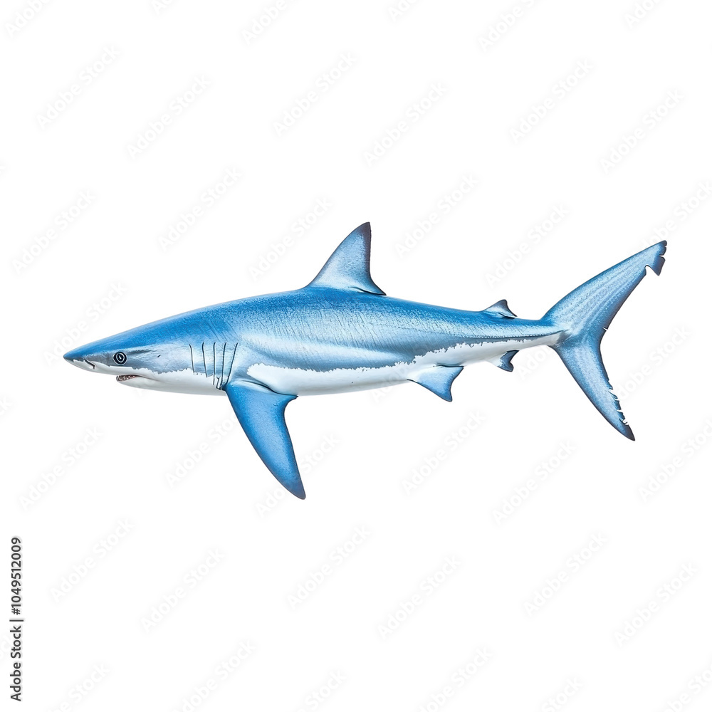 Fototapeta premium A shark isolate on white background, showcasing its powerful form and sleek design. PNG
