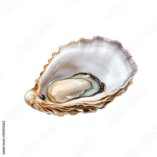 An oyster isolate on white background, showcasing its unique shell and texture. PNG