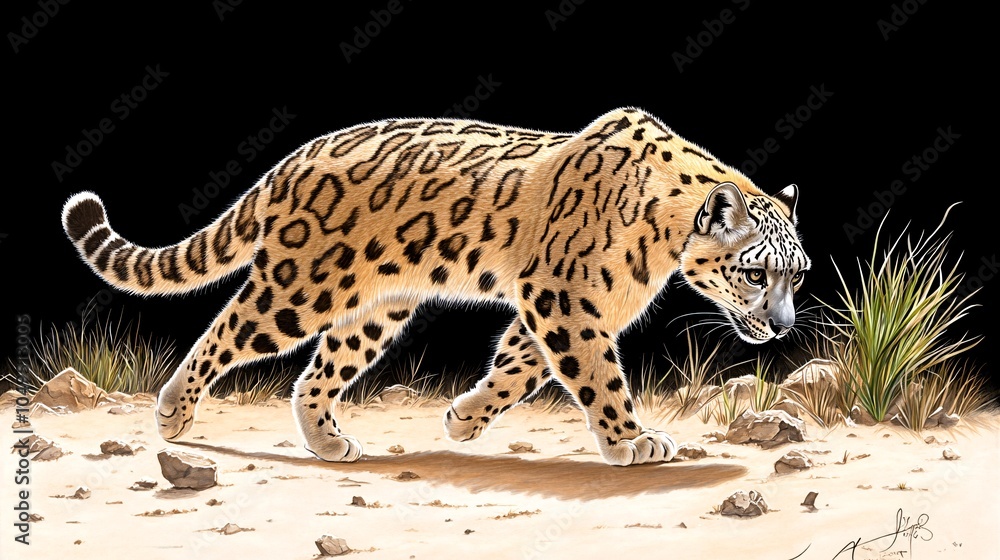 Fototapeta premium Snow Leopard in the Wilderness.