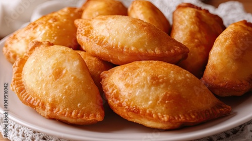 Wallpaper Mural Close-up of Ukrainian vareniki dumplings with a golden-brown crust and potato filling Torontodigital.ca