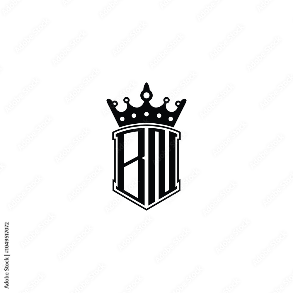 Obraz premium BN monogram logo design letter text name symbol monochrome logotype alphabet character simple logo