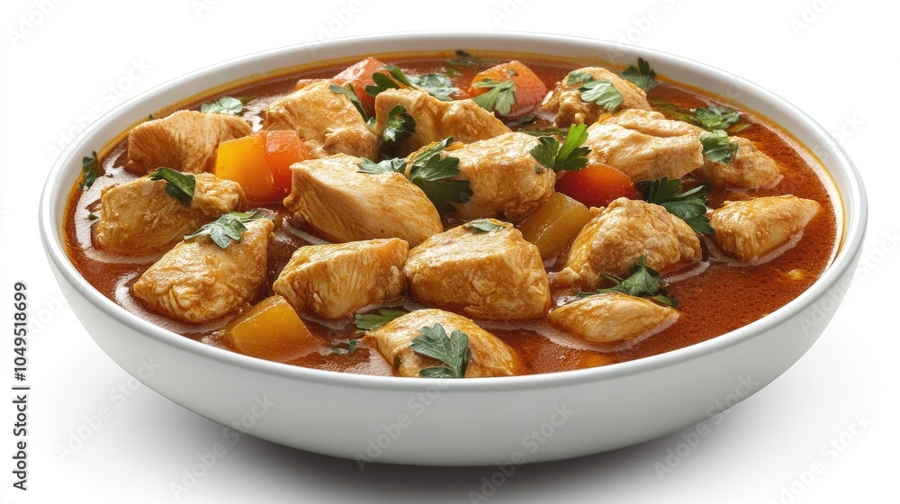 Elegant Chicken Curry in a Bowl with Fresh Herbs Elegant Chicken Curry in a Bowl with Fresh Herbs