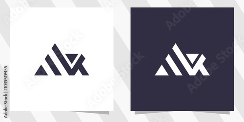 letter mv vm logo design