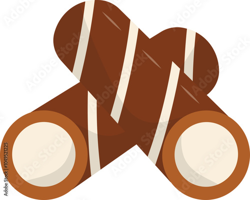 Chocolate Food Illustration with Cute Cartoon Design. Isolated Vector Graphic.