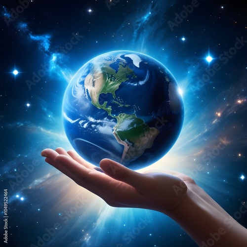 Earth in the Palm of Humanity: A Symbol of Responsibility and Unity.