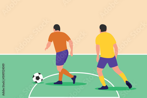 Futsal sports. Sports concept. Colored flat vector illustration isolated.