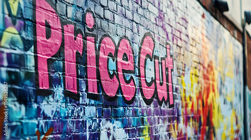 Price Cut spray-painted in a graffiti style