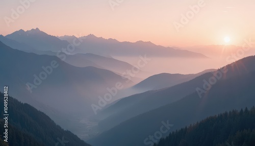 Mountain Range Sunrise .