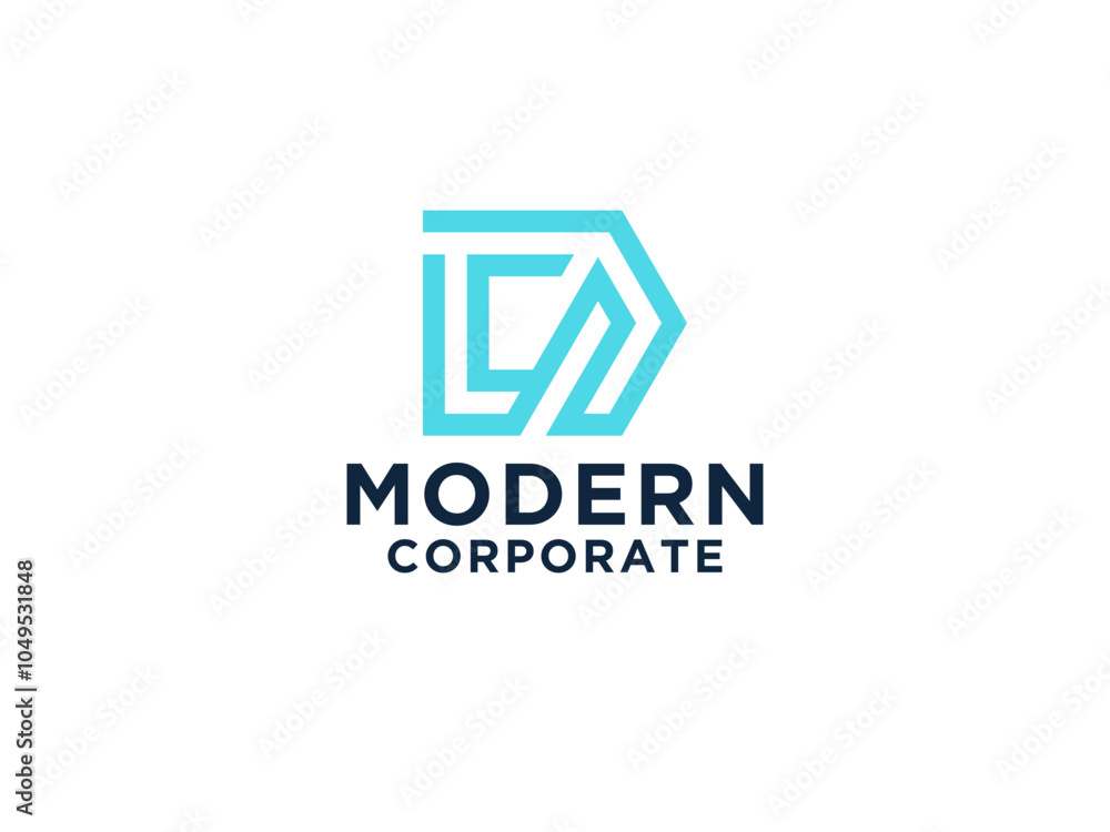 Fototapeta premium Simple Initial Letter D Logo. Geometric Shape Origami Style isolated on White Background. Usable for Business and Branding Logos.