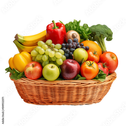 fruits and vegetables in a basket