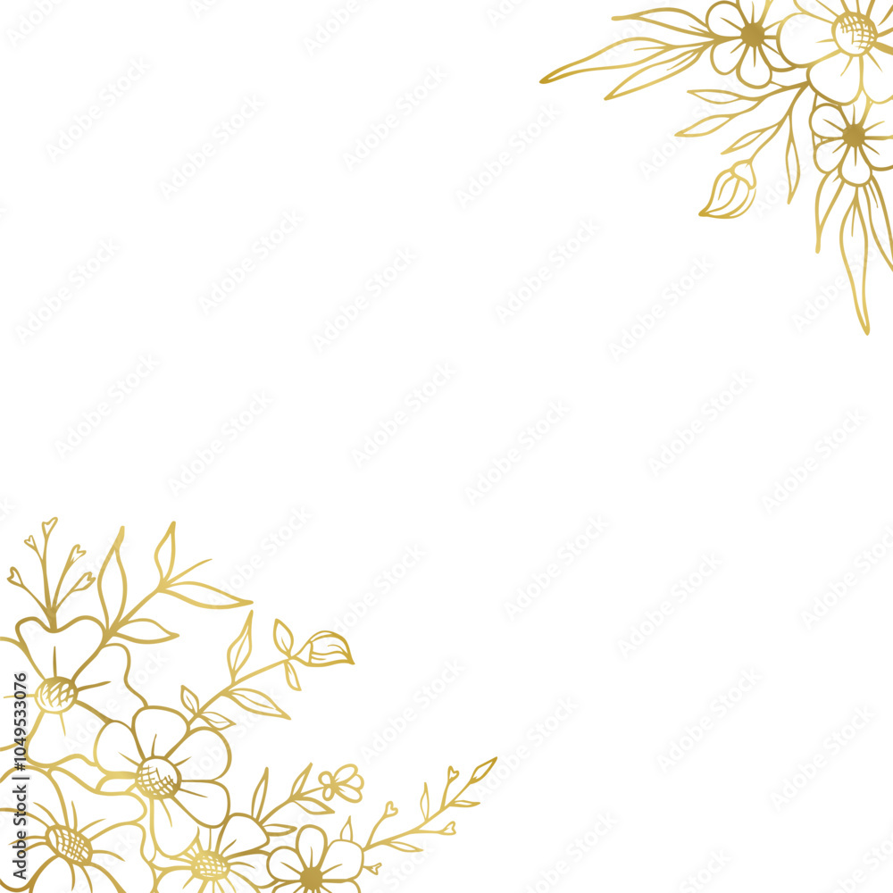 Decorative hand drawn botanical corner Decorative hand drawn botanical corner