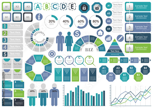 Business Infographics, Tags, And Icons Set Isolated On A White Background. Vector illustration.
