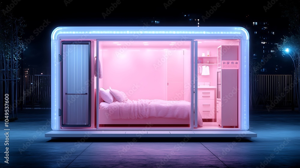 Futuristic micro-apartment a glimpse into the world of compact living with innovative lighting and design features Futuristic micro-apartment a glimpse into the world of compact living with innovative lighting and design features