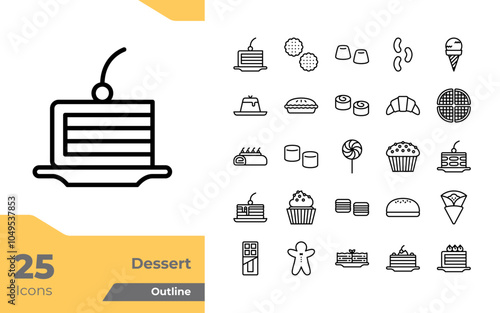 Dessert Outline Icons