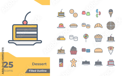 Dessert Filled Color Icons