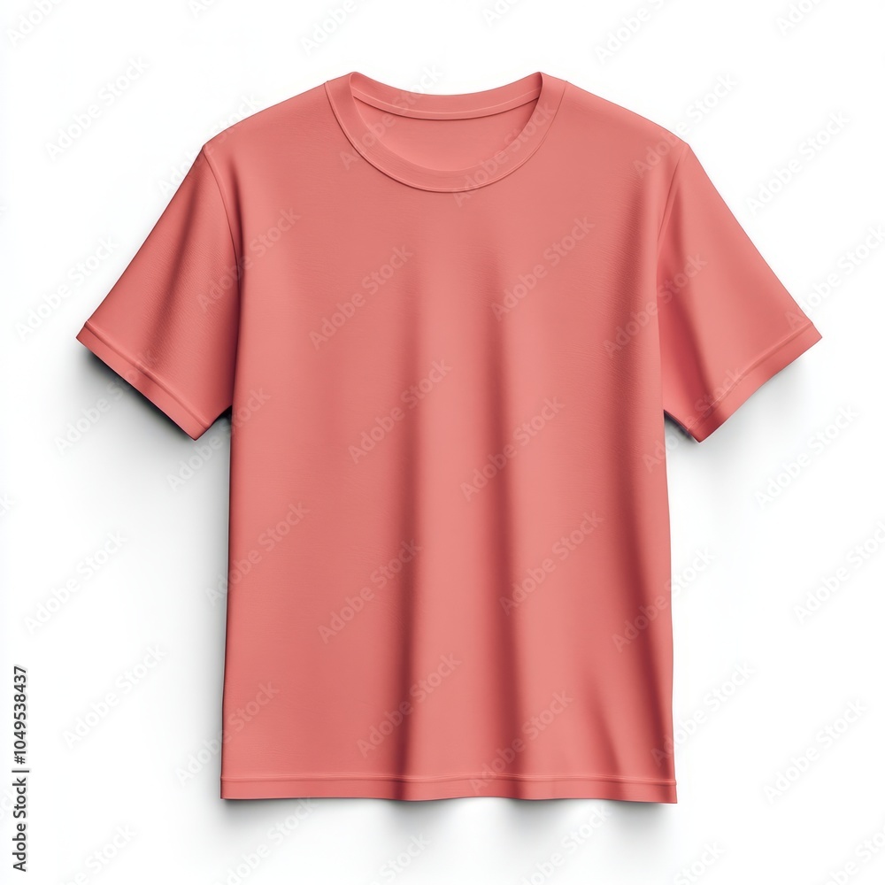 Realistic high quality coral tshirt mockup isolated Realistic high quality coral tshirt mockup isolated