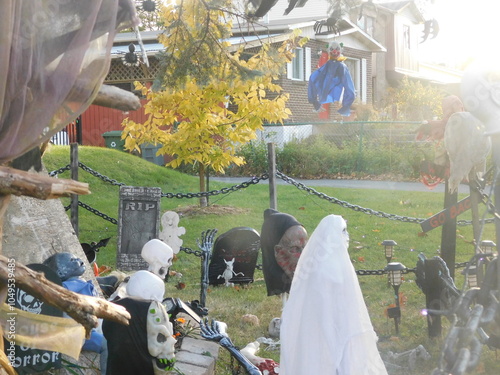 Halloween time a moment of thrill in a haunted house photo