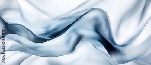 An exquisite and soothing abstract representation showcasing smooth blue and white fabric folds in detail