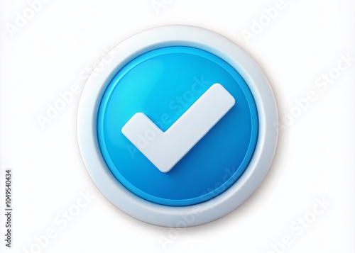 Blue Check Mark on White Background for Low Light Photography - Professional Icon Representation